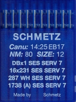 Иглы для промышленных машин Schmetz DBx1 SES SERV7 №80